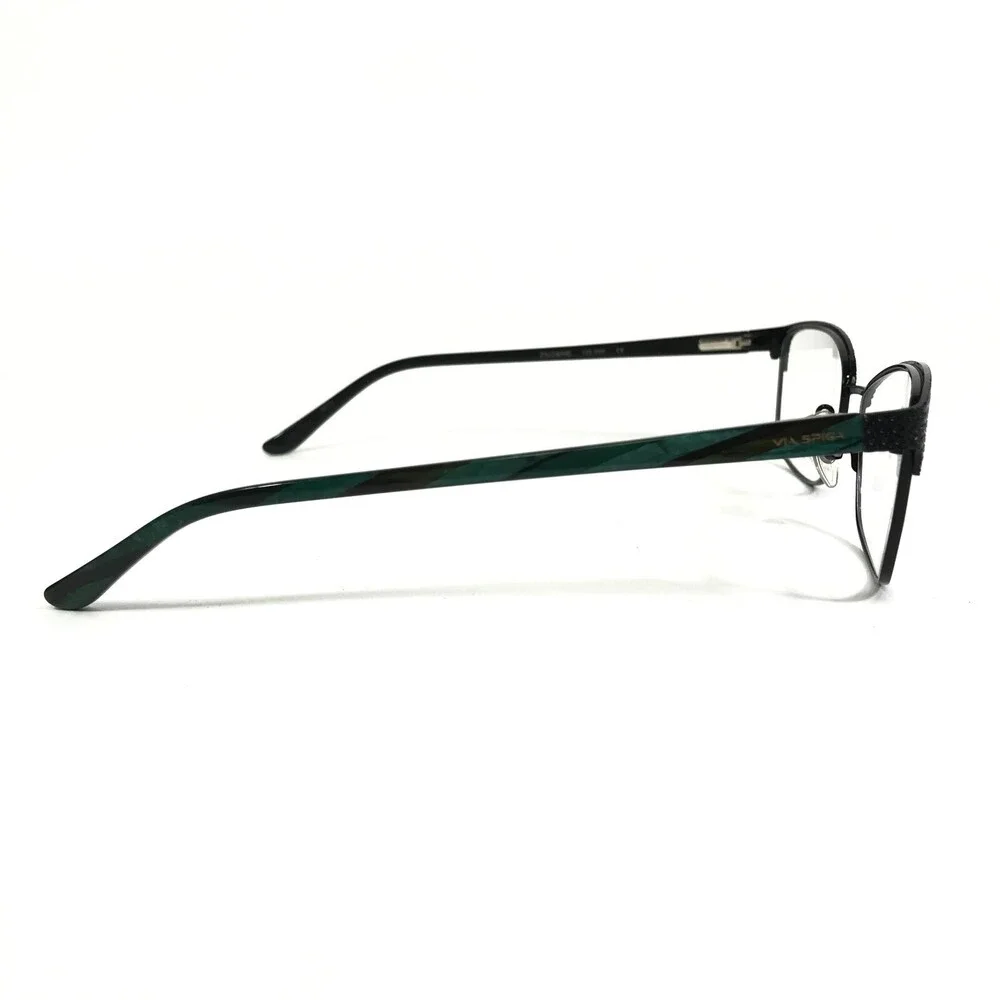 Via Spiga Eyeglasses Frames Maurizia 500 ZYLOWARE Black Green 53-17-135
